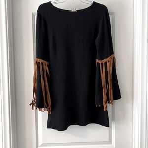 Black Mini w/Cognac Fringes(Sleeves)